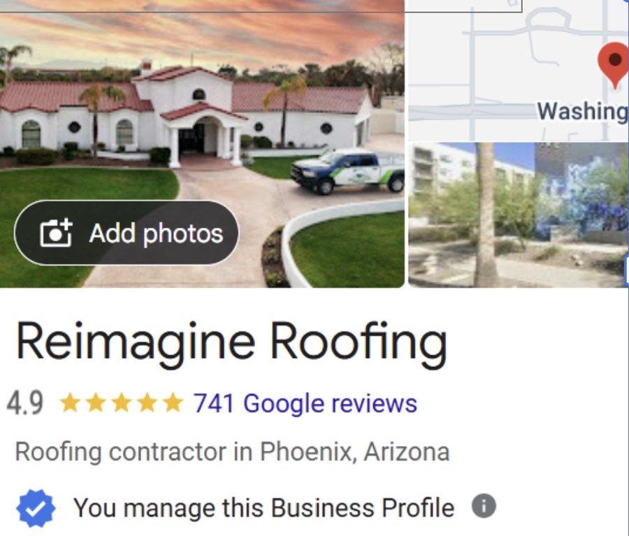 Reimagine Roofing rated 4.9 stars across 741 Google reviews